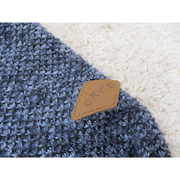 Orvis Sweater Men Extra Large Blue Heavyweight Fleece Outdoor Zip Pullover Camp - Picture 4 of 12